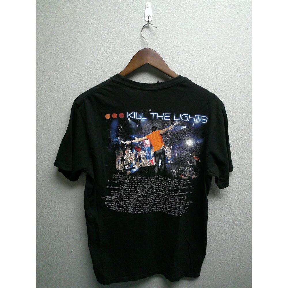Luke Bryan Shirt Kill the Lights Tour Black Graphic Tee 2015 Medium